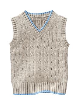 BabyGap: Cable knit sweater vest - oatmeal heather