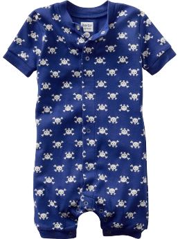 BabyGap: Skull romper - campus blue