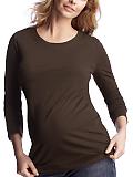 Long-sleeved stretch crewneck T