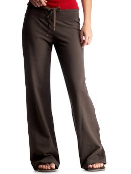 Women: Drawstring terry pants - deep chocolate