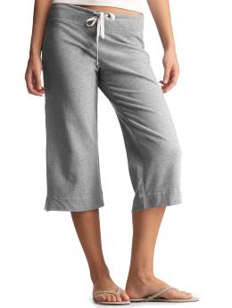 Women: Drawstring terry capris - light heather gray