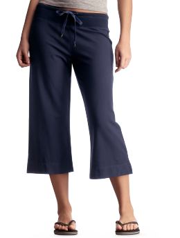 Women: Drawstring terry capris - true navy