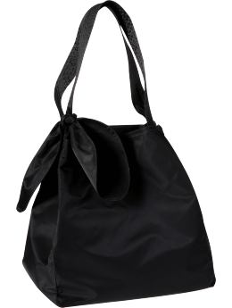 Women: Large nylon tote - true black knit