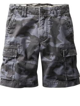 GapKids: Blue camo cargo shorts - blue camo