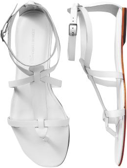 Women: Ankle-strap flats - white
