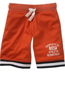 GapKids: Athletic mesh shorts - bright ginger