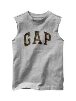GapKids: Sueded sleeveless logo T - heather gray