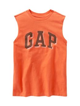 GapKids: Sueded sleeveless logo T - bright ginger