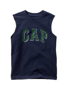GapKids: Sueded sleeveless logo T - blue galaxy