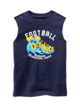GapKids: Sueded sleeveless sports graphic T - blue galaxy