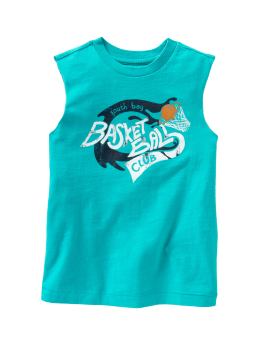 GapKids: Sueded sleeveless sports graphic T - hawaiian wave