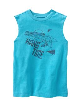 GapKids: Sueded sleeveless graphic T - blue harmony