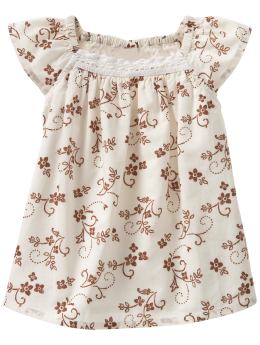 BabyGap: Crochet-trimmed top - Plaster
