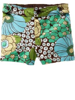 BabyGap: Floral side button shorts - blue floral