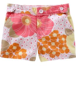 BabyGap: Floral side button shorts - pink floral