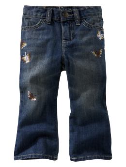BabyGap: Butterfly embroidered jeans - denim