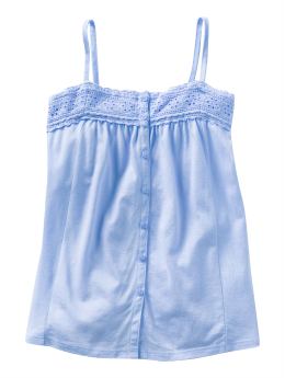 GapKids: Eyelet button cami - wind blue