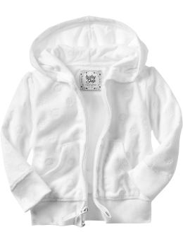 BabyGap: Eyelet zip-up terry hoodie - white