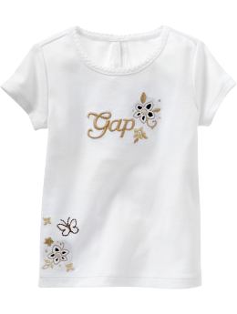 BabyGap: Crochet trimmed graphic T - white