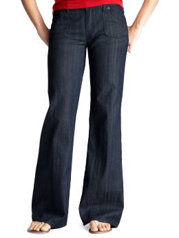 Women: Lightweight flared jeans - dark