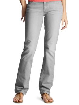 Women: Straight flap-pocket jeans - gray