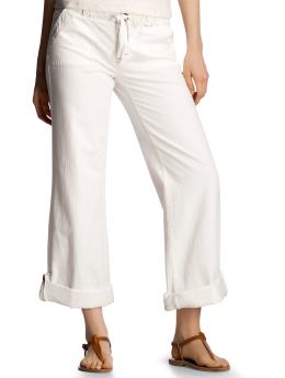 Women: White roll-up jeans - natural