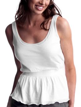 Women: Pieced tie-back tank - optic white