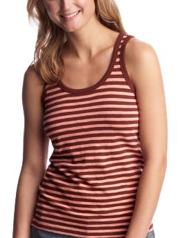 Women: Striped racerback tank - pink stripe