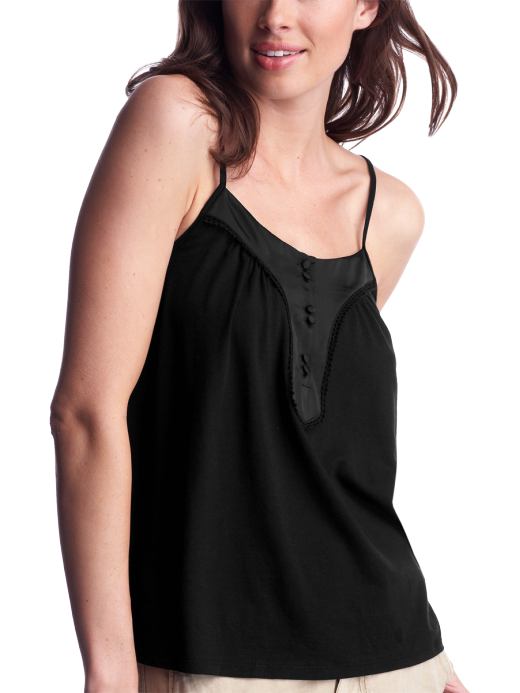 Women's Clothing: Women's Clothing: Satin-placket cami: Sleeveless Tops | Gap from gap.com