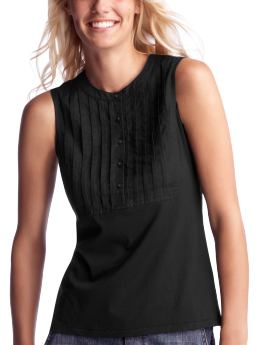 Women: Tuxedo tank - true black