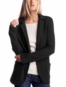 Women: Knit blazer - true black