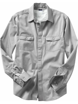Men: Fitted two-pocket shirt - chino grey