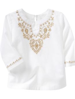 BabyGap: Metallic embroidered tunic - white