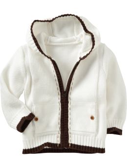 BabyGap: Tipped sweater hoodie - off white