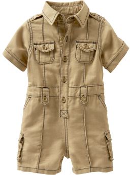 BabyGap: Safari short one-piece - cargo khaki