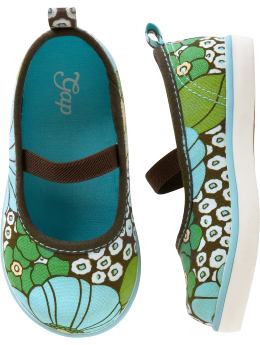 BabyGap: Floral ballet sneakers - blue floral