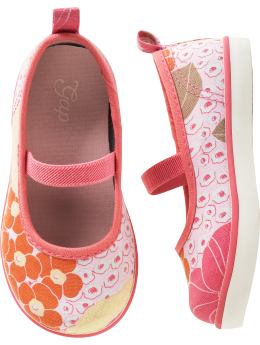 BabyGap: Floral ballet sneakers - pink floral-1