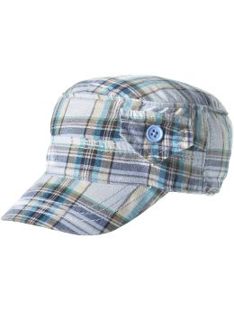 BabyGap: Plaid military hat - blue plaid
