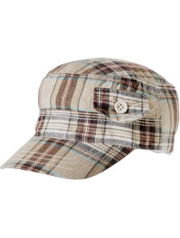 BabyGap: Plaid military hat - neutral plaid
