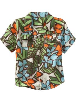 BabyGap: Camp shirt - jungle floral