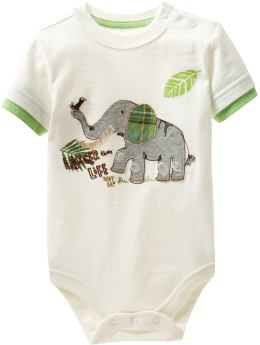 BabyGap: Animal graphic layered bodysuit - white elephant
