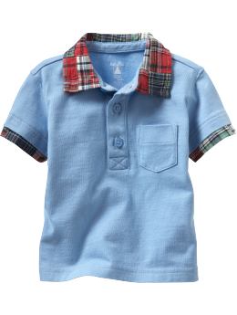 BabyGap: Madras tipped polo - utah sky