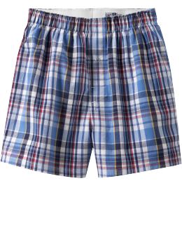 GapKids: Plaid boxers - regatta blue
