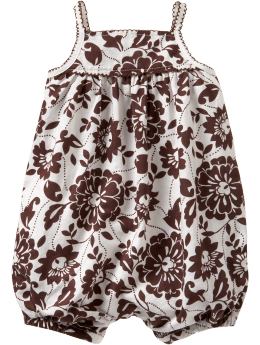 BabyGap: Flower print bubble - choc raspberry print