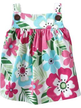BabyGap: Shirred button tank - hibiscus floral