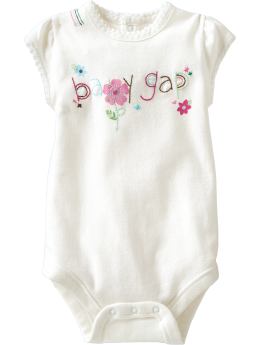 BabyGap: Picot-trimmed logo bodysuit - now babygap