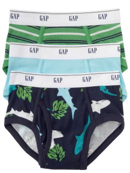 GapKids: Shark briefs (3-pack) - raw indigo