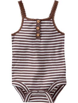 BabyGap: Crochet-trimmed strappy bodysuit - choc rasp feeder