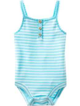 BabyGap: Crochet-trimmed strappy bodysuit - turqoise powder feeder