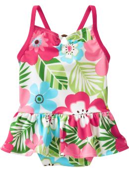 BabyGap: Girly jungle one-piece - hibiscus floral